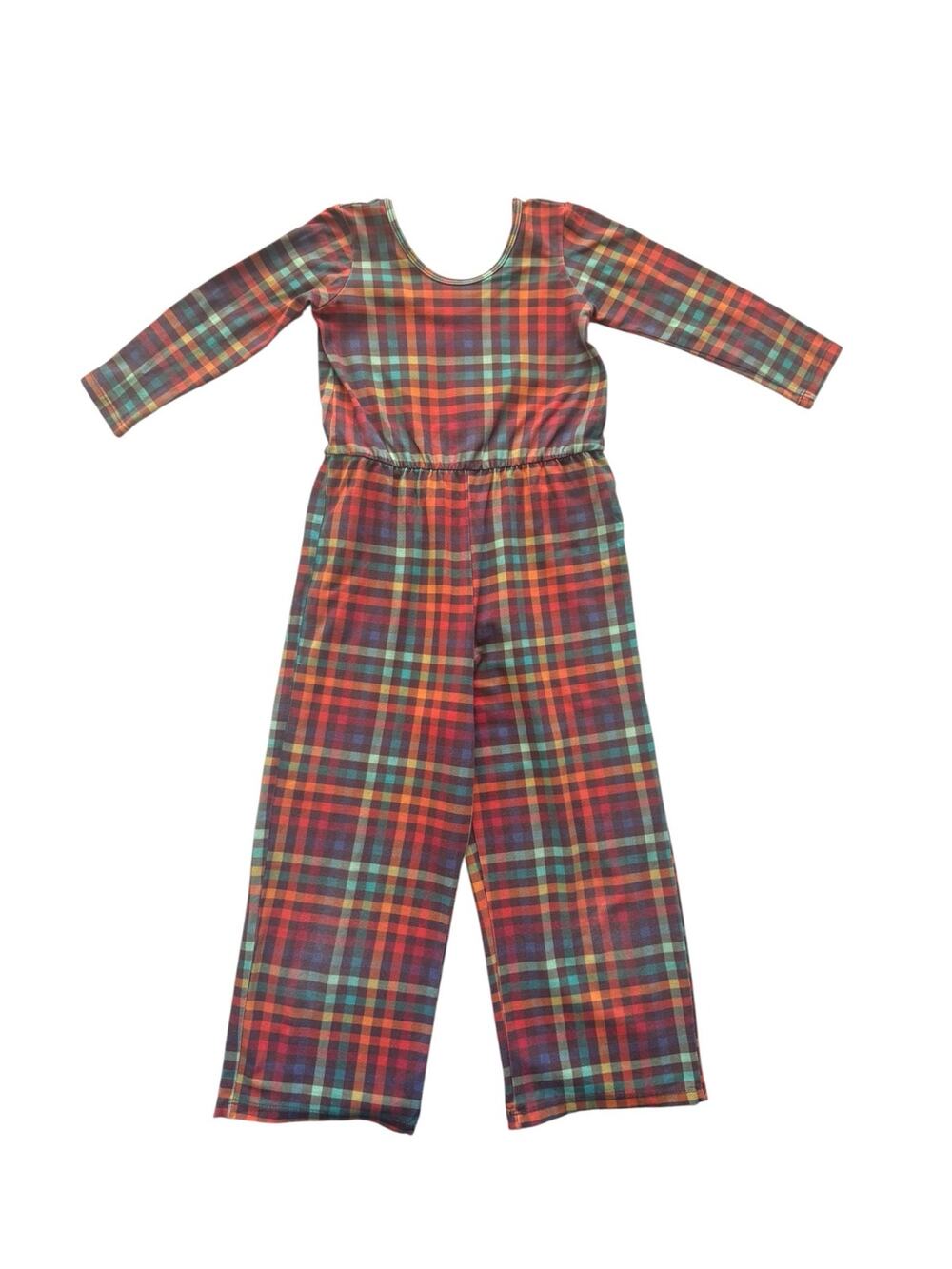 Alice + Ames Retro Plaid Wide Leg Jumpsuit Size 7